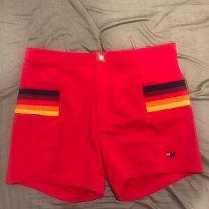 Aviator Nation - MEN'S HORIZONTAL 5 STRIPE FLEX SHORTS - RED